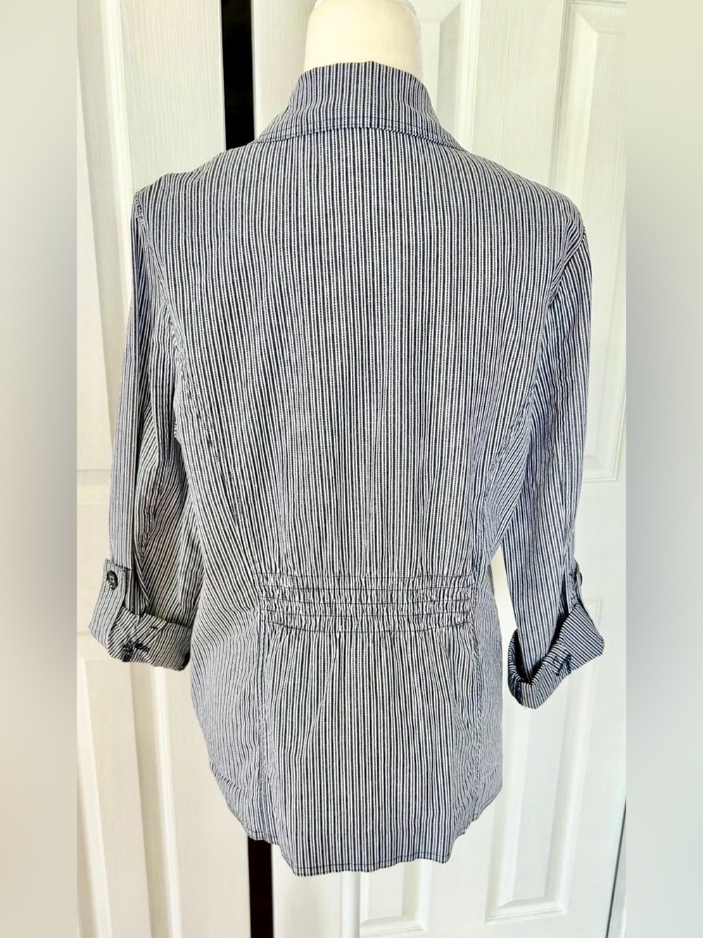 Jacket basic editions blazer woman size medium new condition stripes - Picture 2 of 5